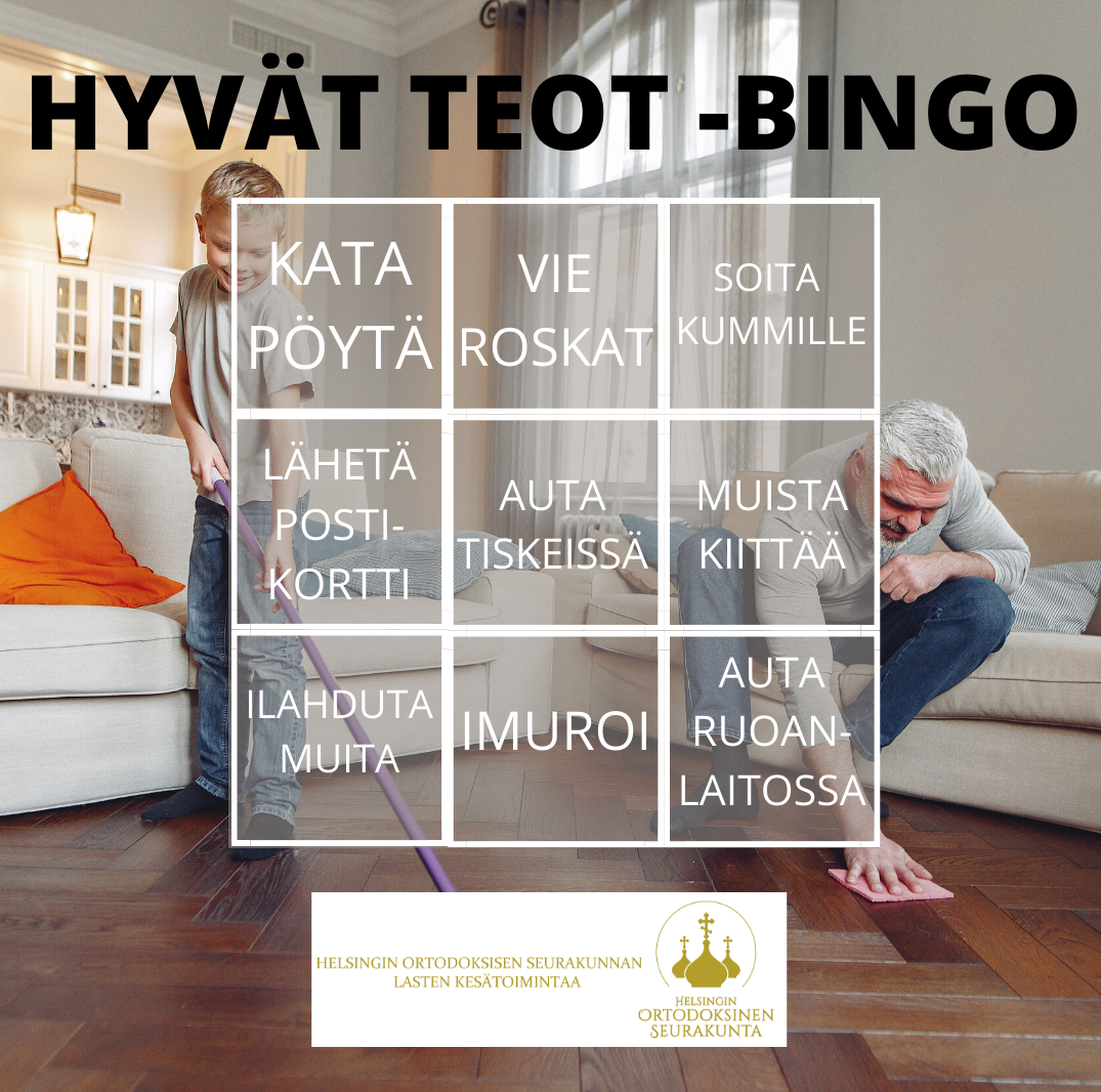 Hyvät teot -bingo — Helsingin ortodoksinen seurakunta