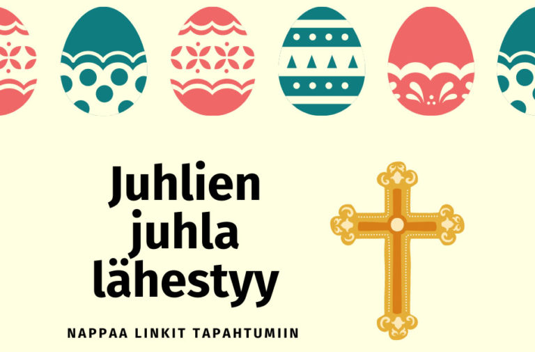 Juhlien juhla lähestyy grafiikka, jossa on piirrettyjä pääsiäismunia.